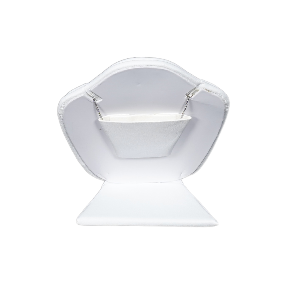Elegant Faux Leather Necklace Display Stand with Rounded Edges white