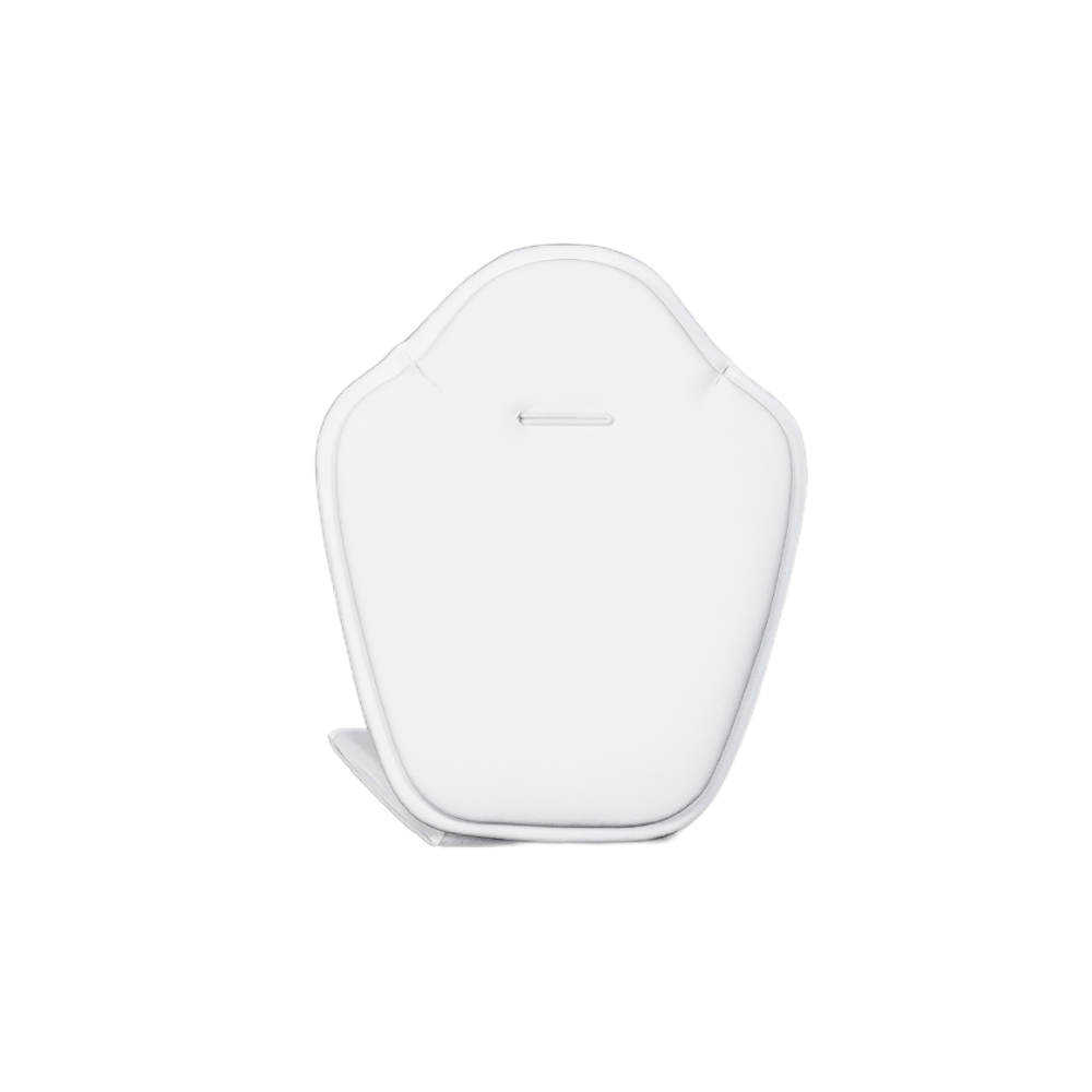 Elegant Faux Leather Necklace Display Stand with Rounded Edges white
