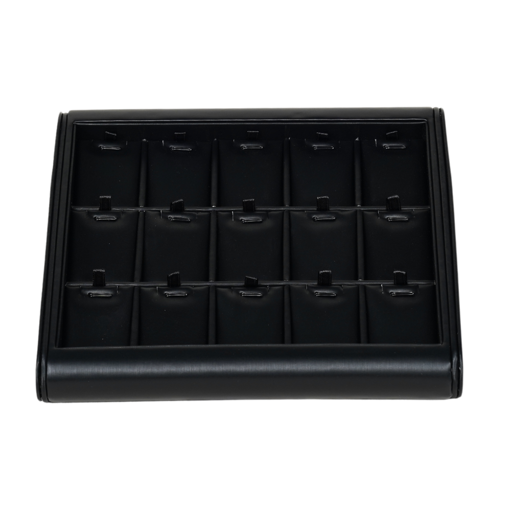 black Deluxe Faux Leather Pandent Display Trays