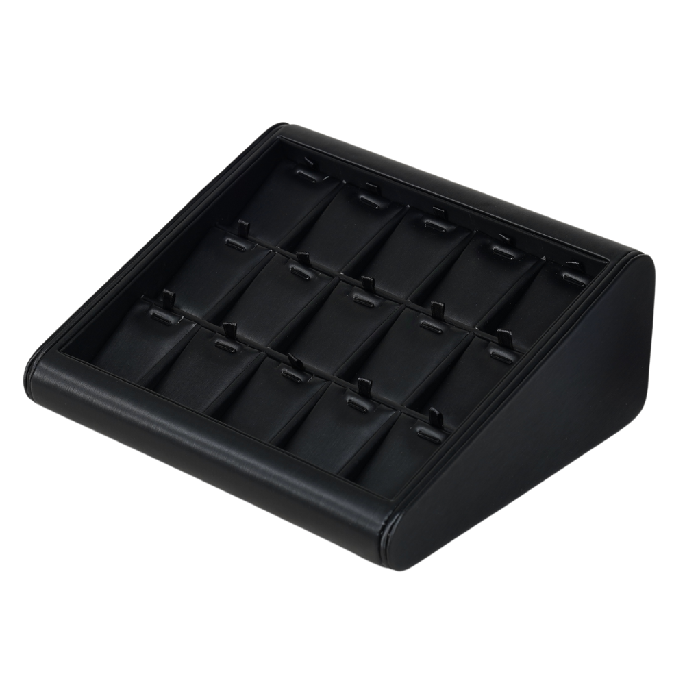black Deluxe Faux Leather Pandent Display Trays