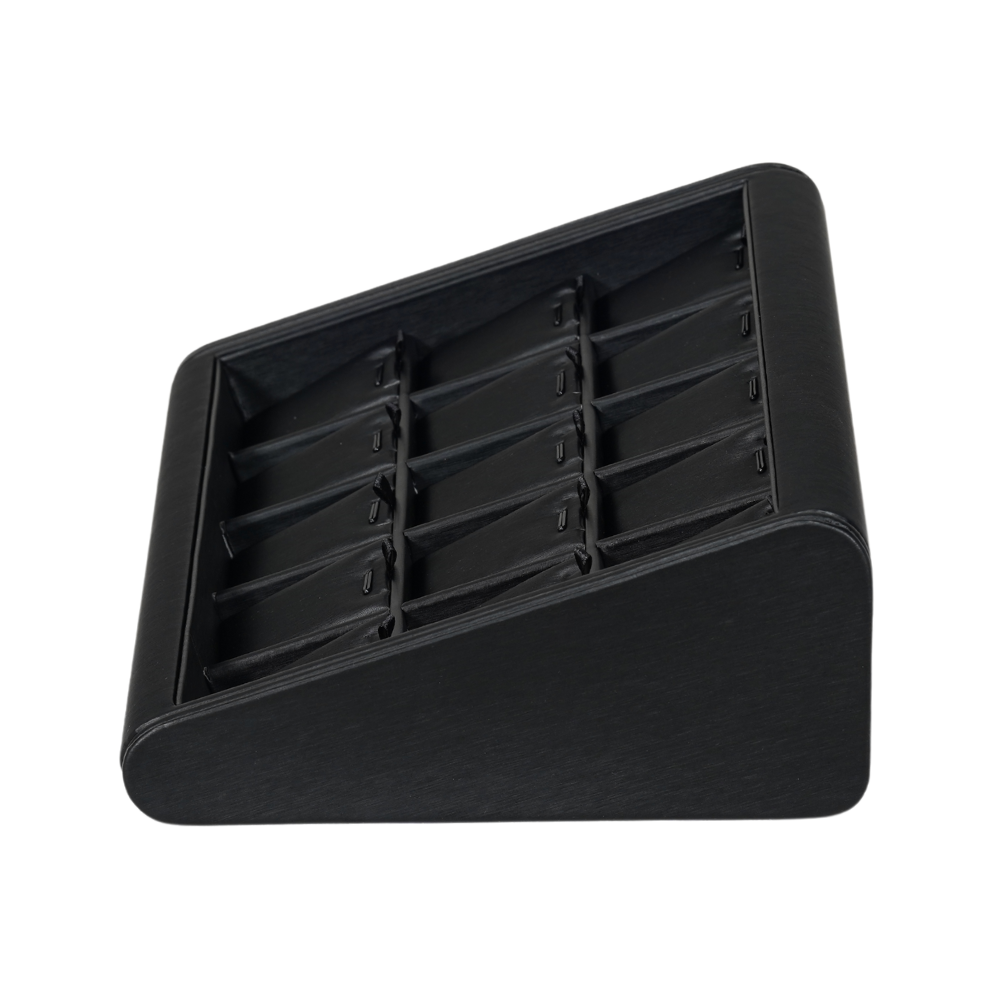 black Deluxe Faux Leather Pandent Display Trays