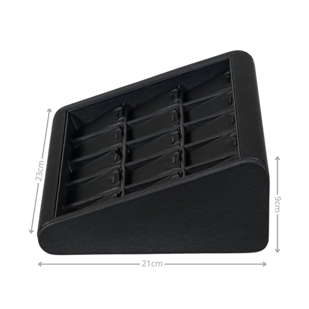 black Deluxe Faux Leather Pandent Display Trays