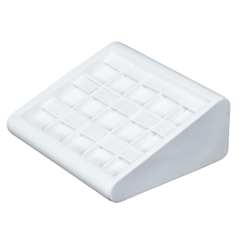 white Deluxe Faux Leather earring Display Trays