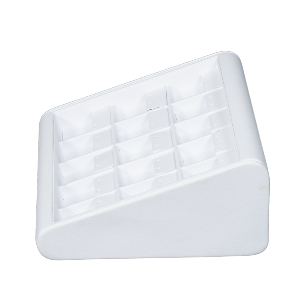 white Deluxe Faux Leather earring Display Trays