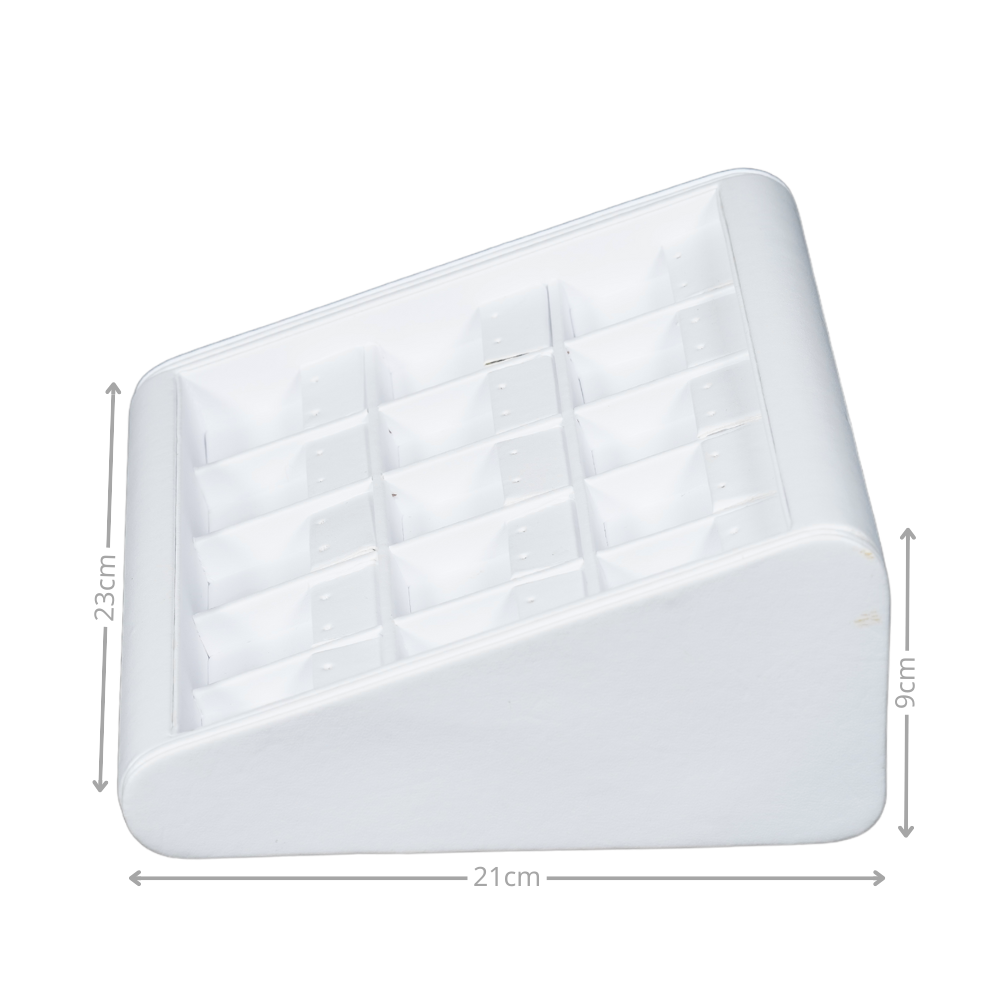 white Deluxe Faux Leather earring Display Trays