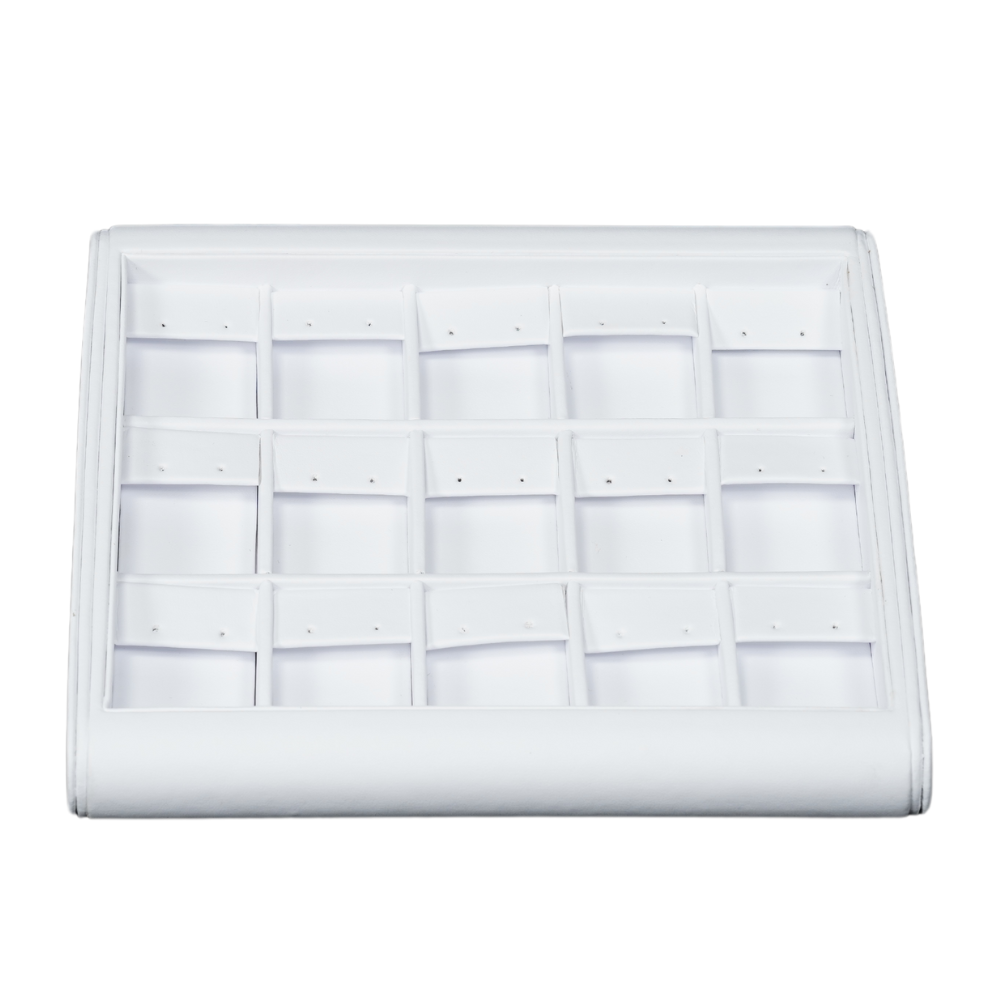 white Deluxe Faux Leather earring Display Trays