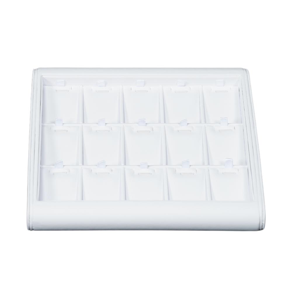 white Deluxe Faux Leather Pandent Display Trays