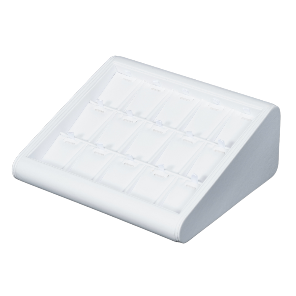 white Deluxe Faux Leather Pandent Display Trays