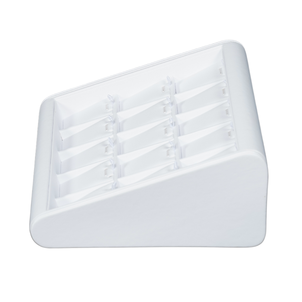 white Deluxe Faux Leather Pandent Display Trays