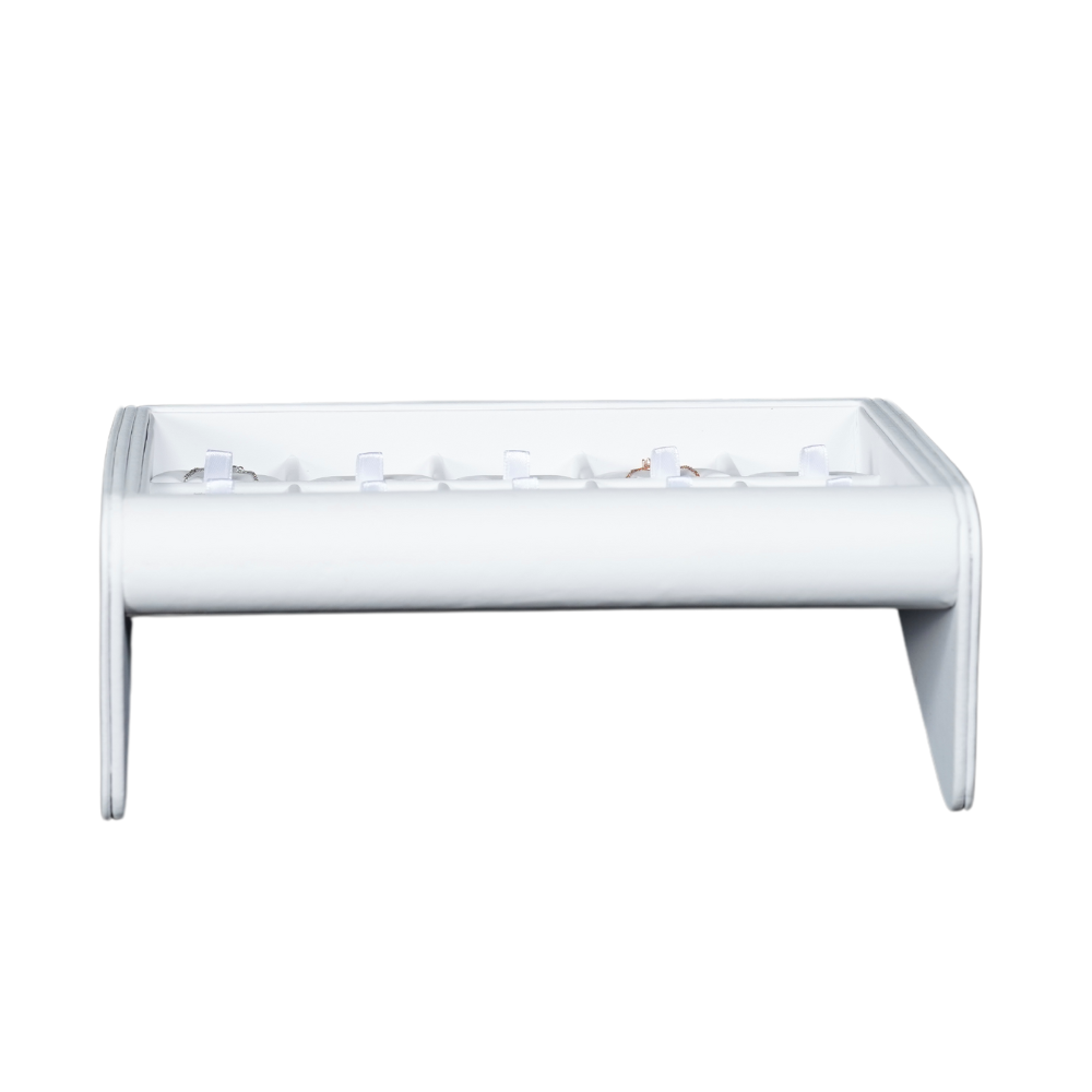 white Deluxe Faux Leather Pandent Display Trays