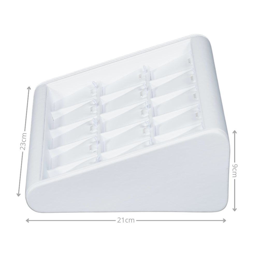 white Deluxe Faux Leather Pandent Display Trays