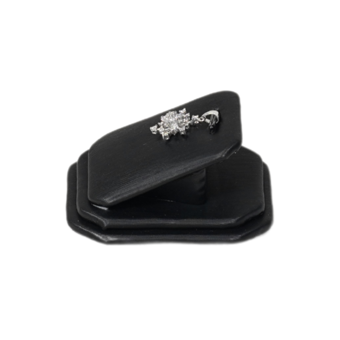 Elegant Faux Leather Jewelry Display Set - pednant black