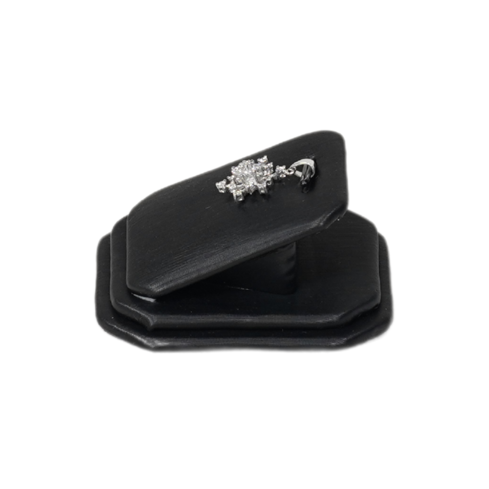 Elegant Faux Leather Jewelry Display Set - pednant black
