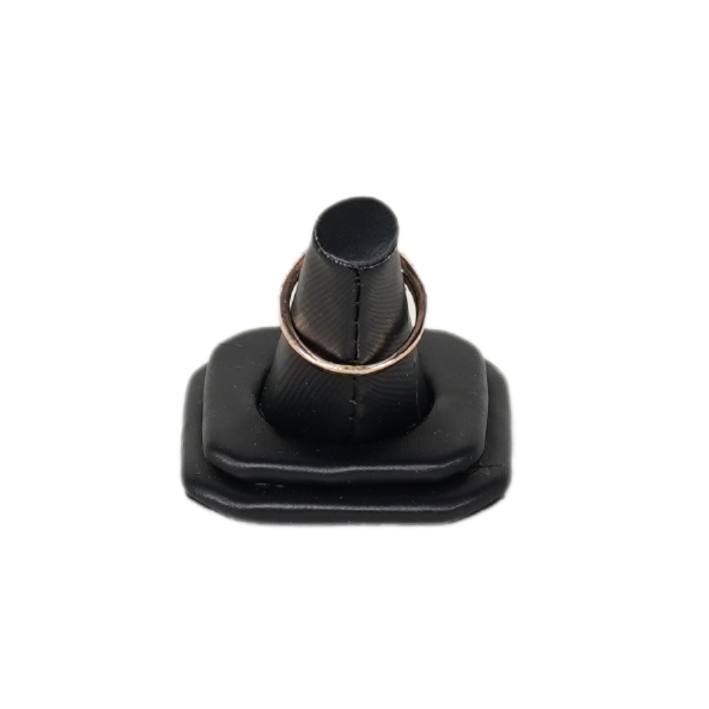 Elegant Faux Leather Ring Display Holder black