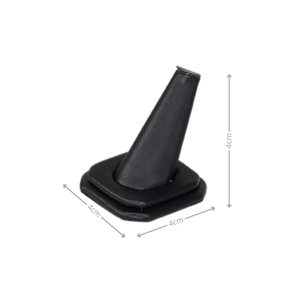 Elegant Faux Leather Ring Display Holder black