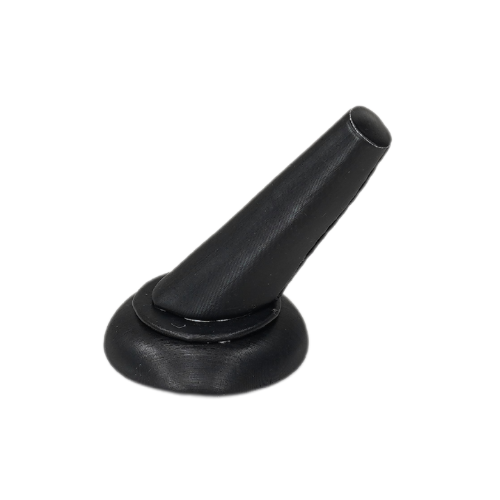 Elegant Faux Leather Round Base Ring Display Holder black