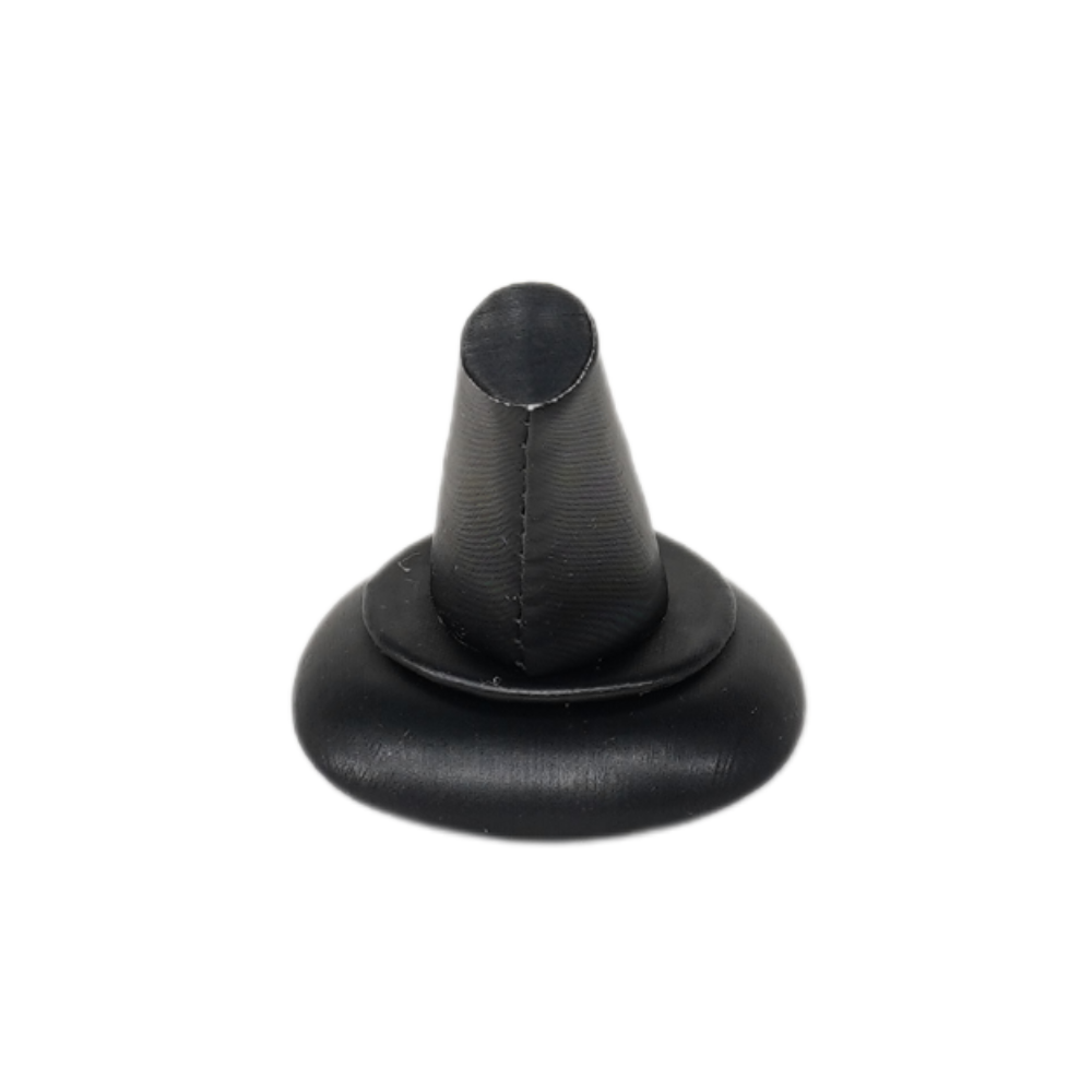 Elegant Faux Leather Round Base Ring Display Holder black