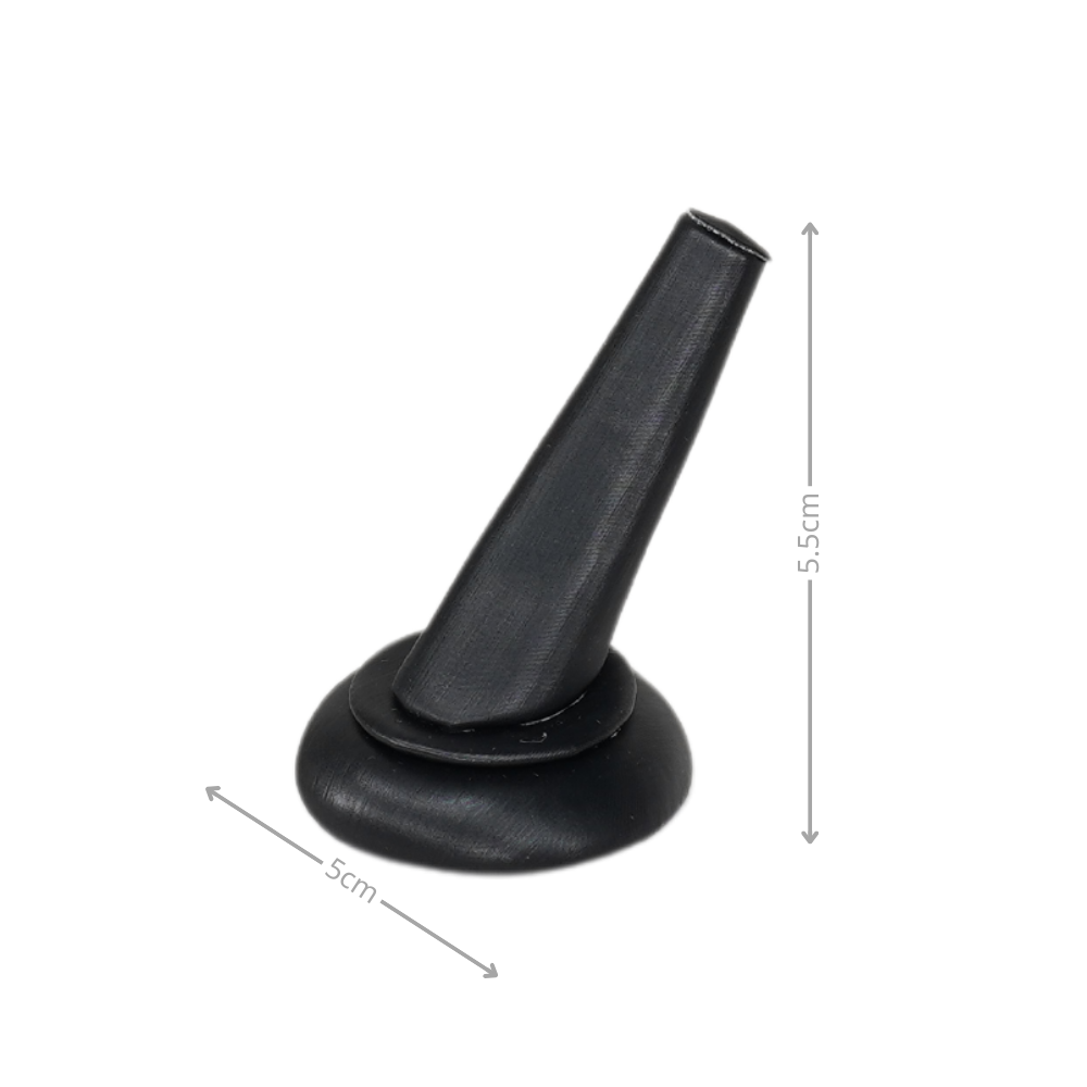 Elegant Faux Leather Round Base Ring Display Holder black