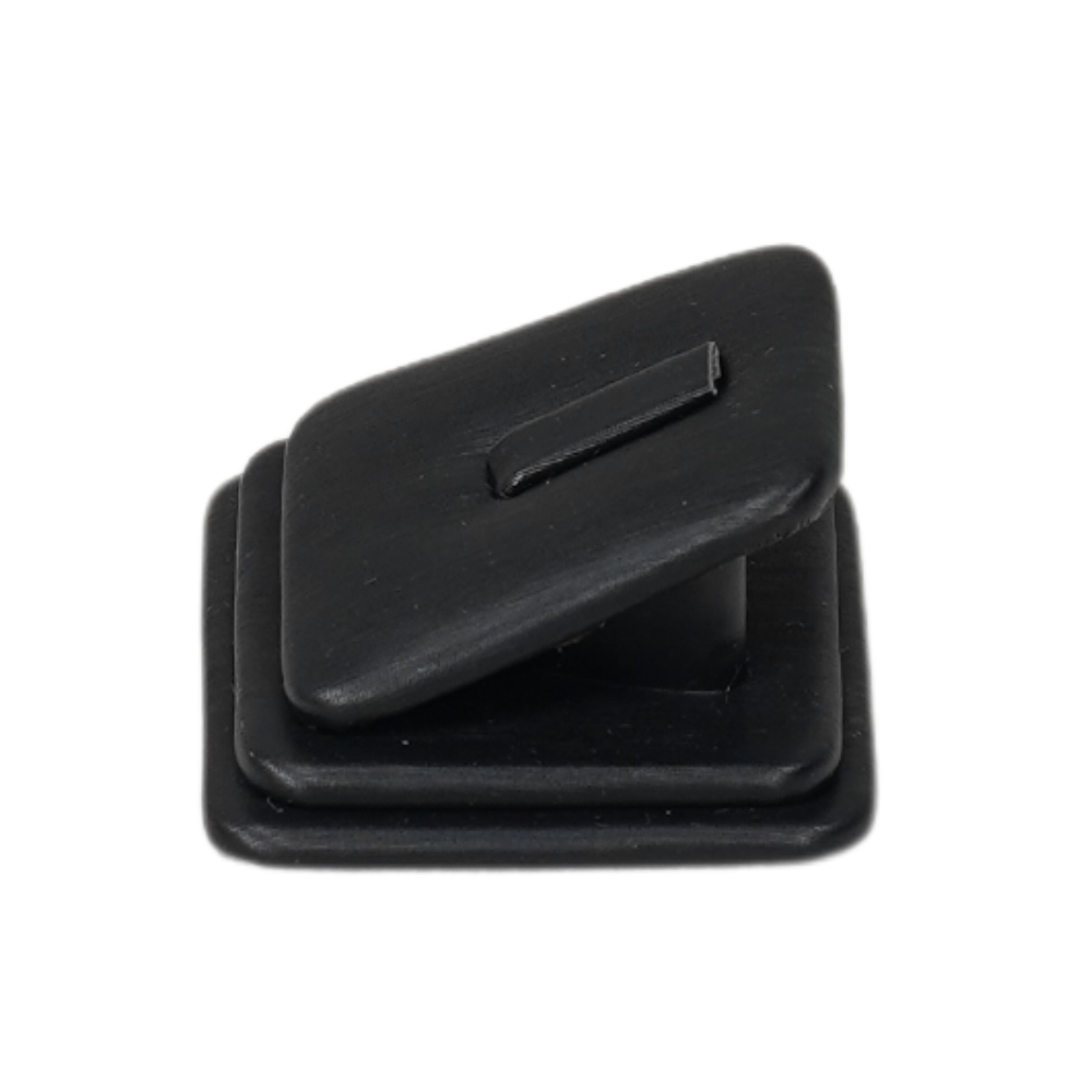 Elegant Faux Leather Rounded Corner ring display holder - black