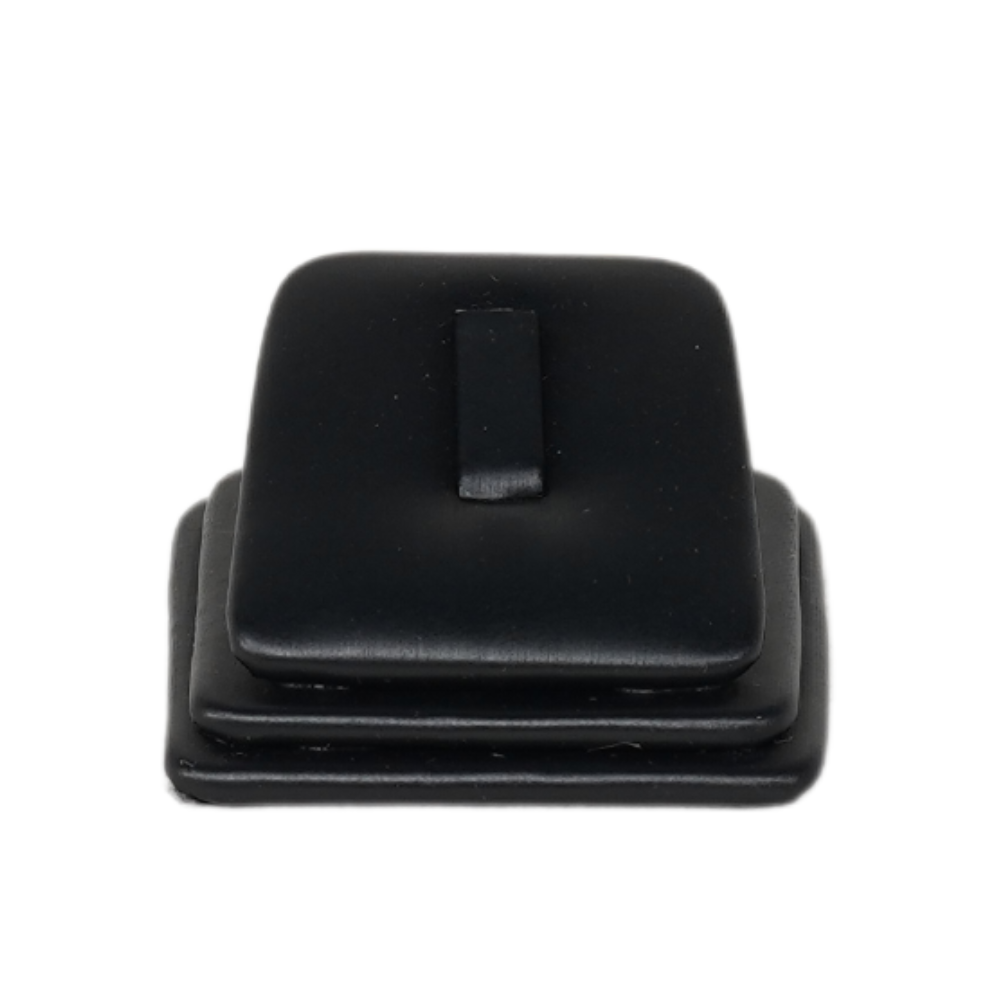 Elegant Faux Leather Rounded Corner ring display holder - black