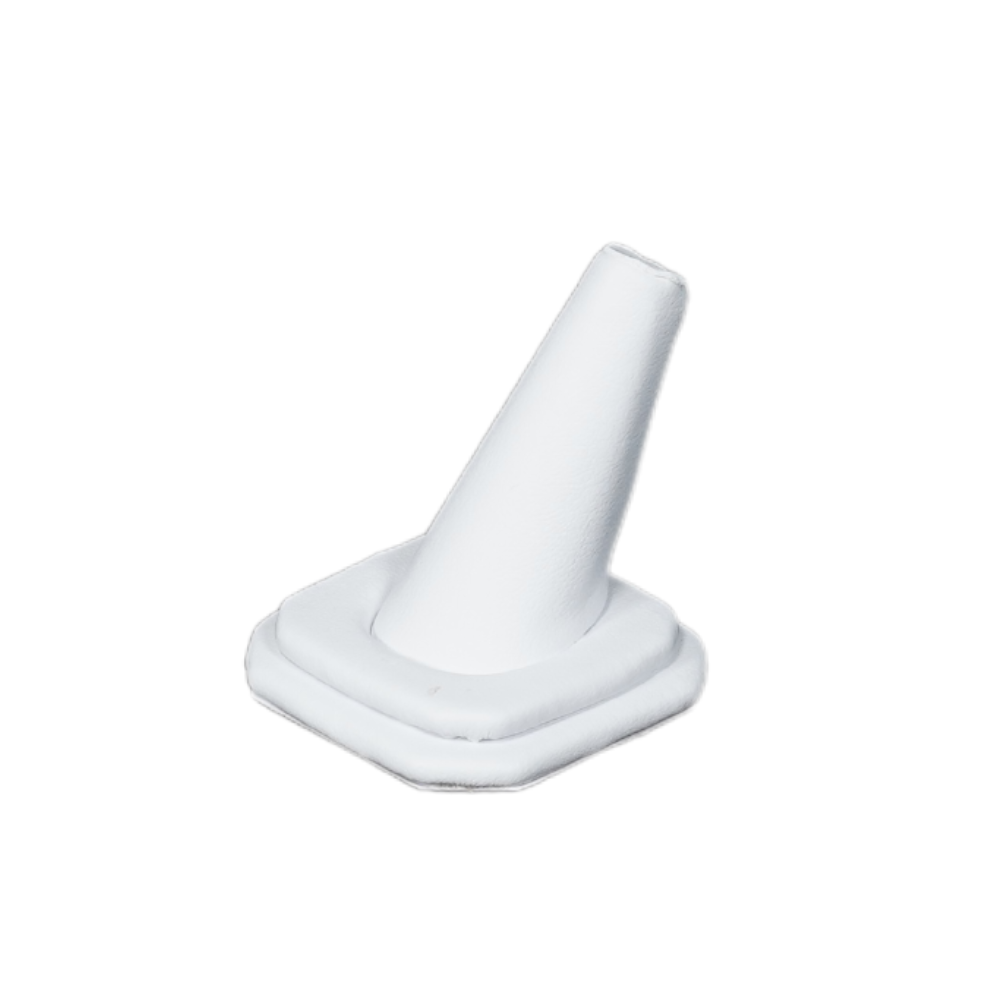 Elegant Faux Leather Ring Display Holder white
