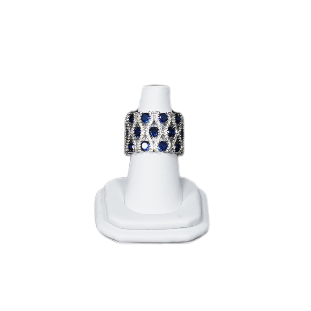 Elegant Faux Leather Ring Display Holder white