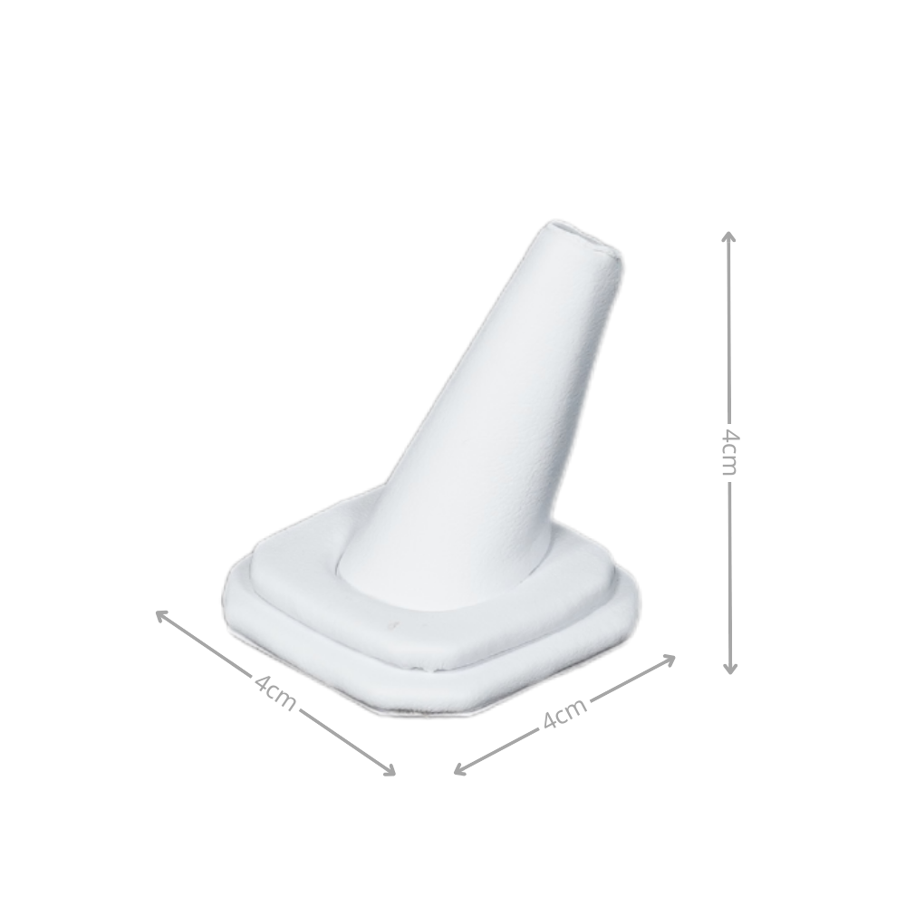 Elegant Faux Leather Ring Display Holder white