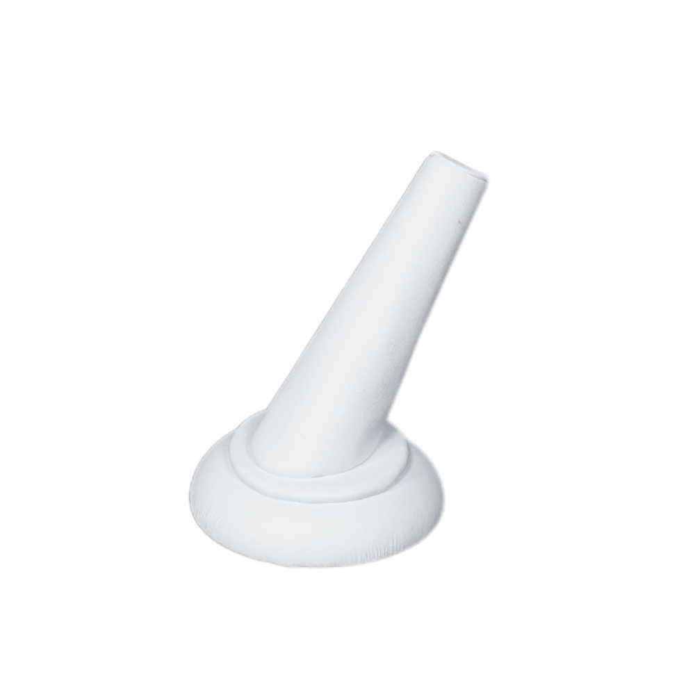 Elegant Faux Leather Round Base Ring Display Holder white