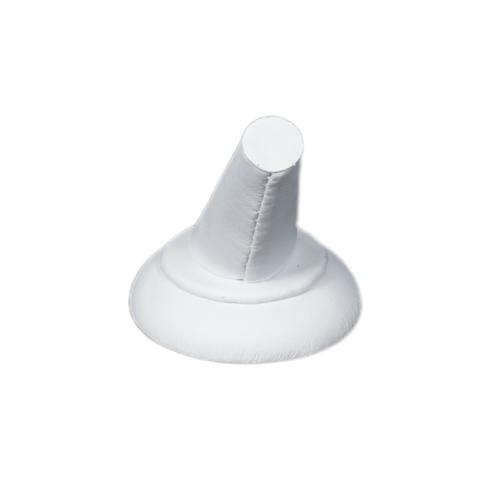 Elegant Faux Leather Round Base Ring Display Holder white