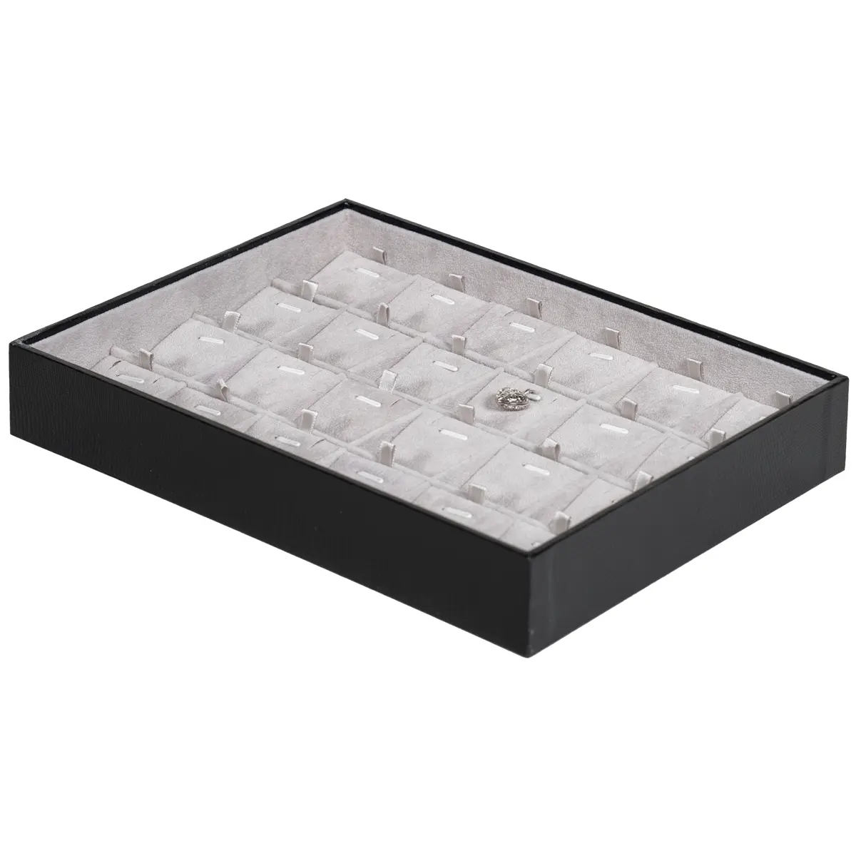 BXPS80-necklace-storage-box-24-compartments-grey-side-view-with-pendant BXPS80 necklace storage box 24 compartments grey side view with pendant