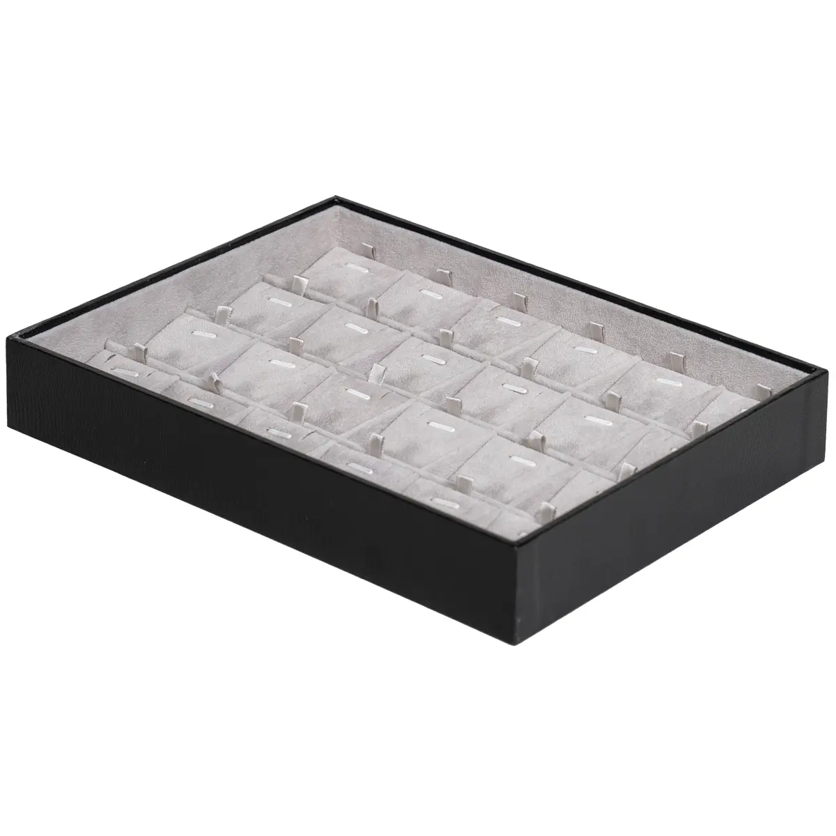 BXPS80-necklace-storage-box-24-compartments-grey-side-view BXPS80 necklace storage box 24 compartments grey side view