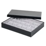 BXPS80-necklace-storage-box-24-compartments-grey-with-cover BXPS80 necklace storage box 24 compartments grey with cover
