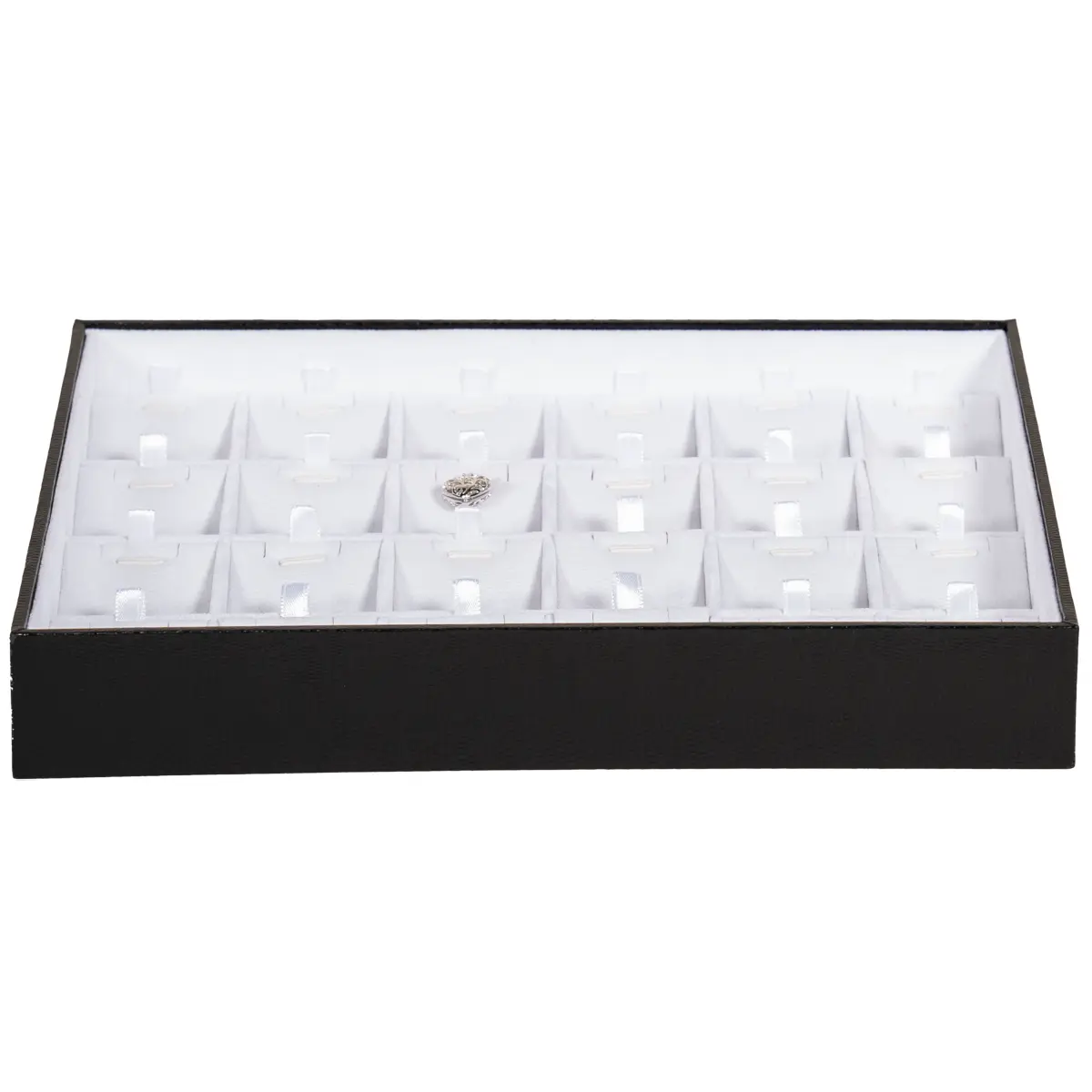 BXPS80-necklace-storage-box-24-compartments-white-front-with-pendant BXPS80 necklace storage box 24 compartments white front with pendant