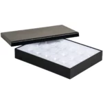 BXPS80-necklace-storage-box-24-compartments-white-open BXPS80 necklace storage box 24 compartments white open