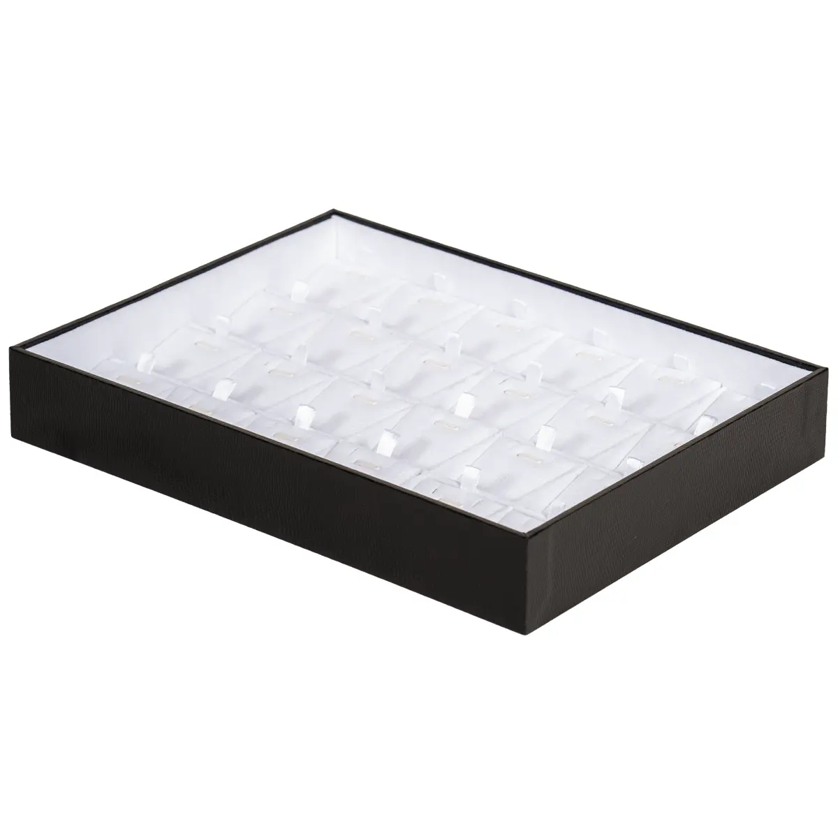 BXPS80-necklace-storage-box-24-compartments-white--sideview BXPS80 necklace storage box 24 compartments white side view