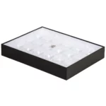BXPS80-necklace-storage-box-24-compartments-white-top-sideview-with-pendant BXPS80 necklace storage box 24 compartments white top sideview with pendant