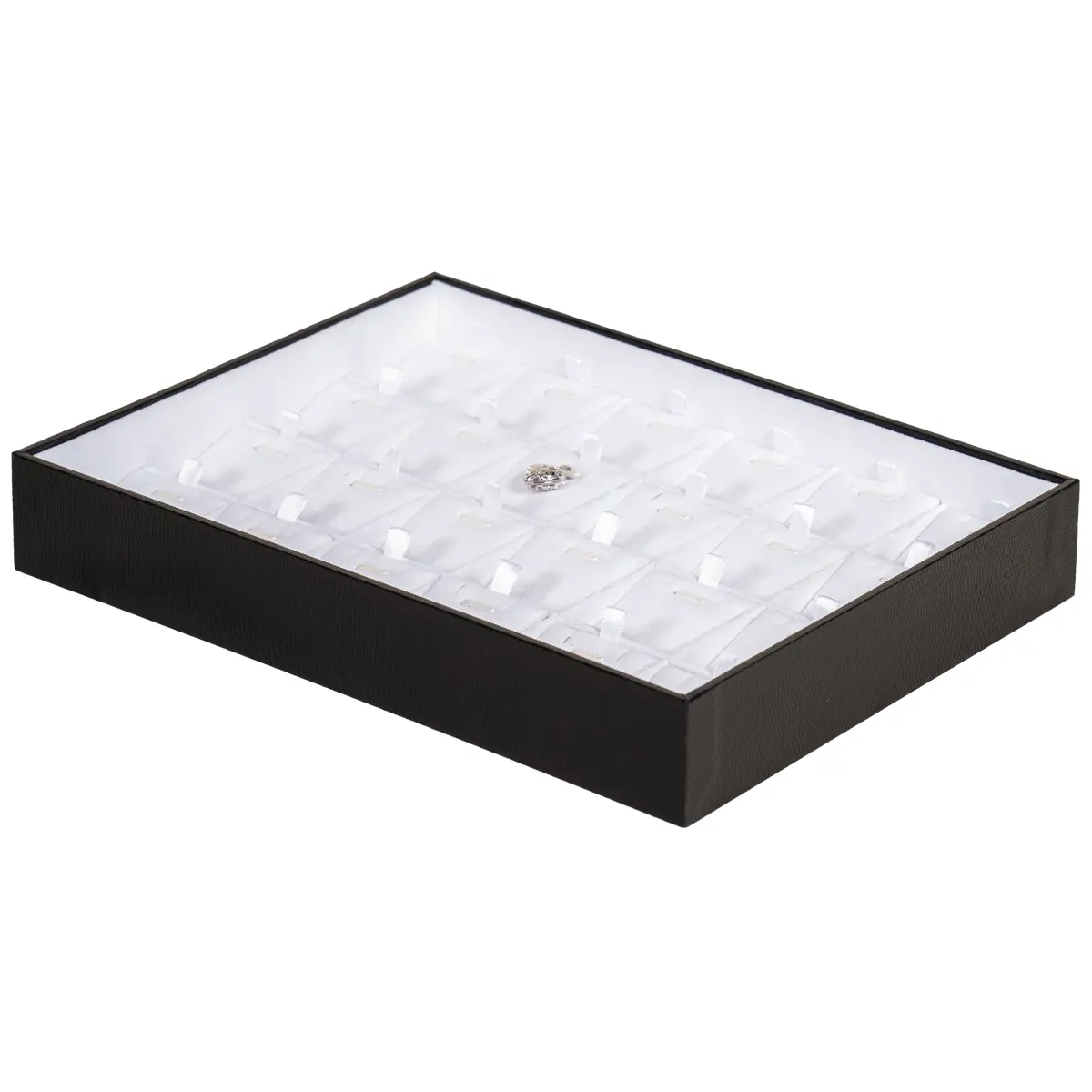 BXPS80-necklace-storage-box-24-compartments-white-top-sideview-with-pendant BXPS80 necklace storage box 24 compartments white top sideview with pendant