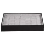 Jewellery storage box for ring grey 7x5 open-front view