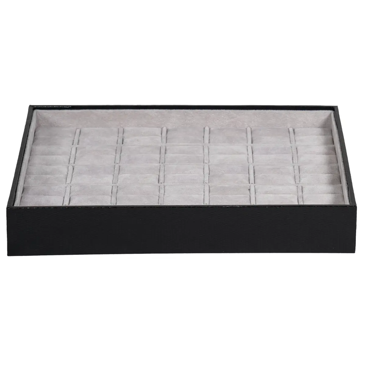 Jewellery storage box for ring grey 7x5 open-front view