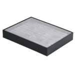 Jewellery storage box for ring grey 7x5 open side view