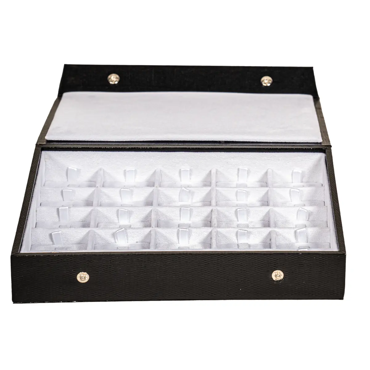 Ring Storage box clip 5x5 white open front view