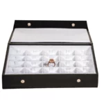 Ring Storage box clip 5x5 white open front view with ring