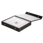 Ring Storage box clip 5x5 white open side view with ring