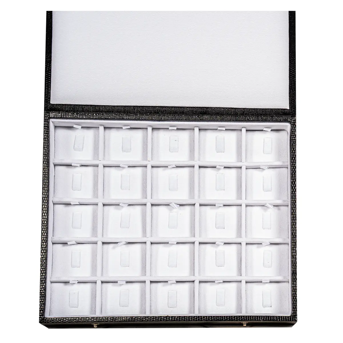 Ring Storage box clip 5x5 white open top view