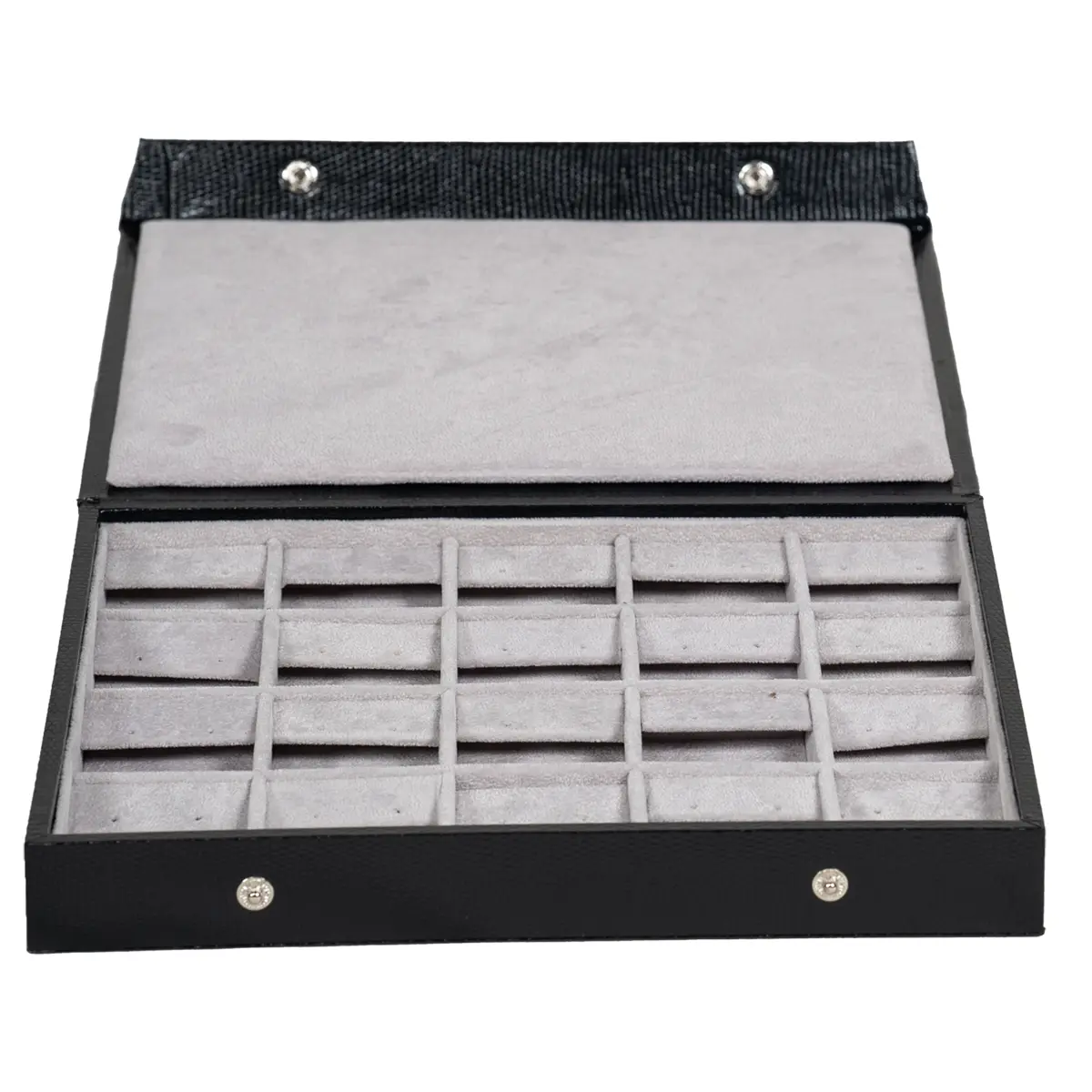 earring-storage-5x4-grey-open-front-view-BXES82GR earring storage 5x4 grey open front view