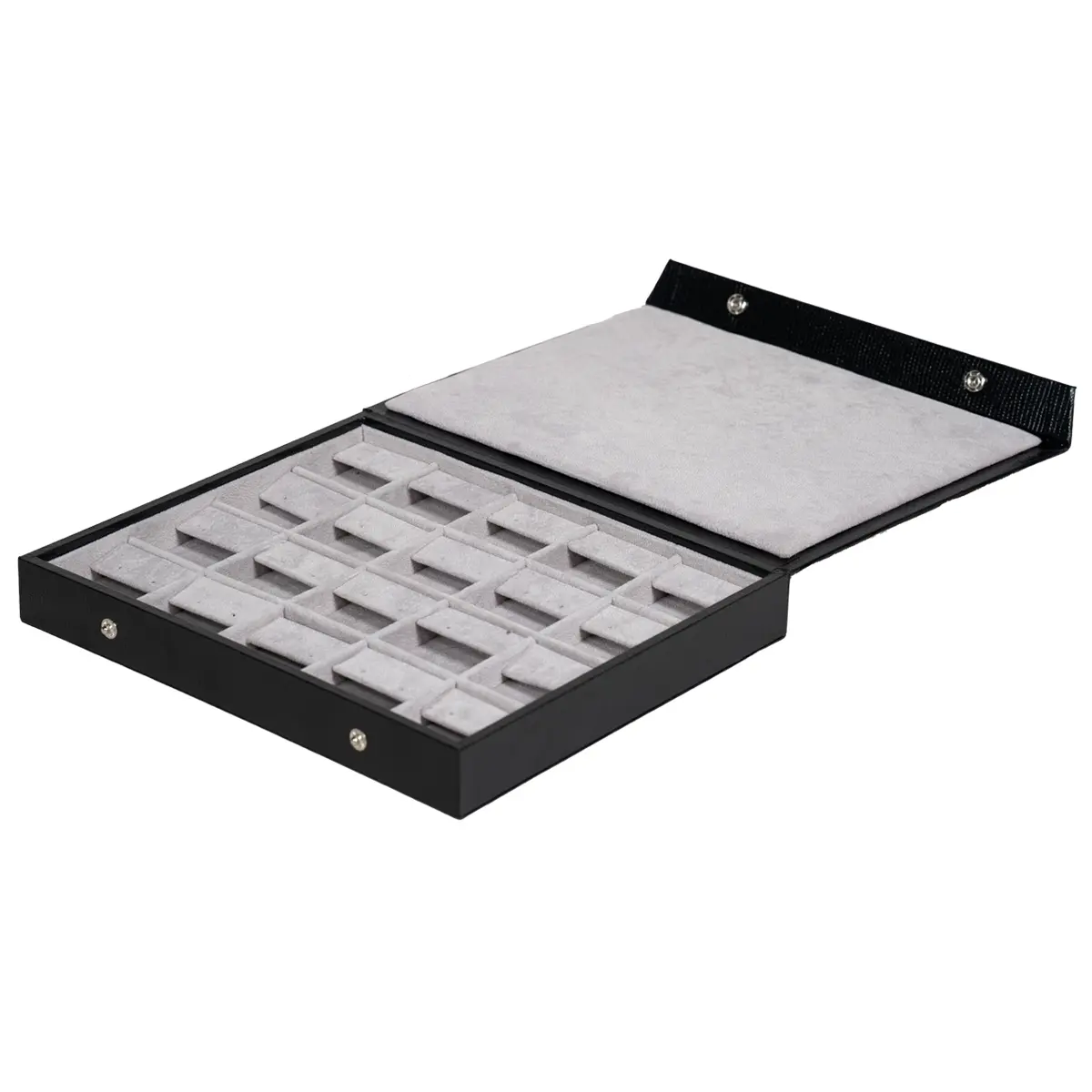 earring-storage-5x4-grey-open-side-view-BXES82GR earring storage 5x4 grey open side view