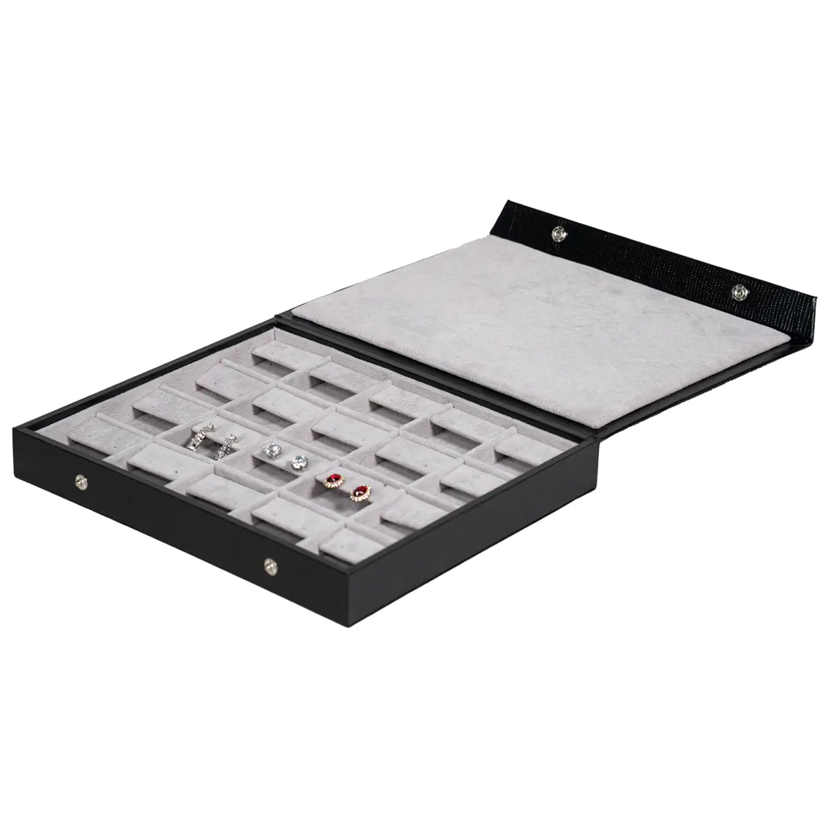 earring storage 5x4 grey open-side-view-with-earring-BXES82GR earring storage 5x4 grey open side view with earring