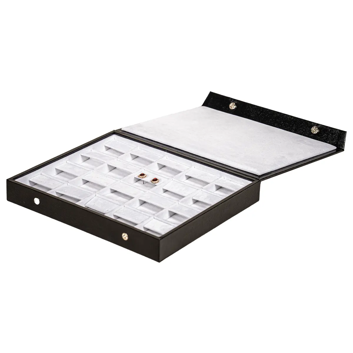 earring-storage-5x4-white-open-side-view-with-earring-BXES82 earring storage 5x4 white open side view with earring