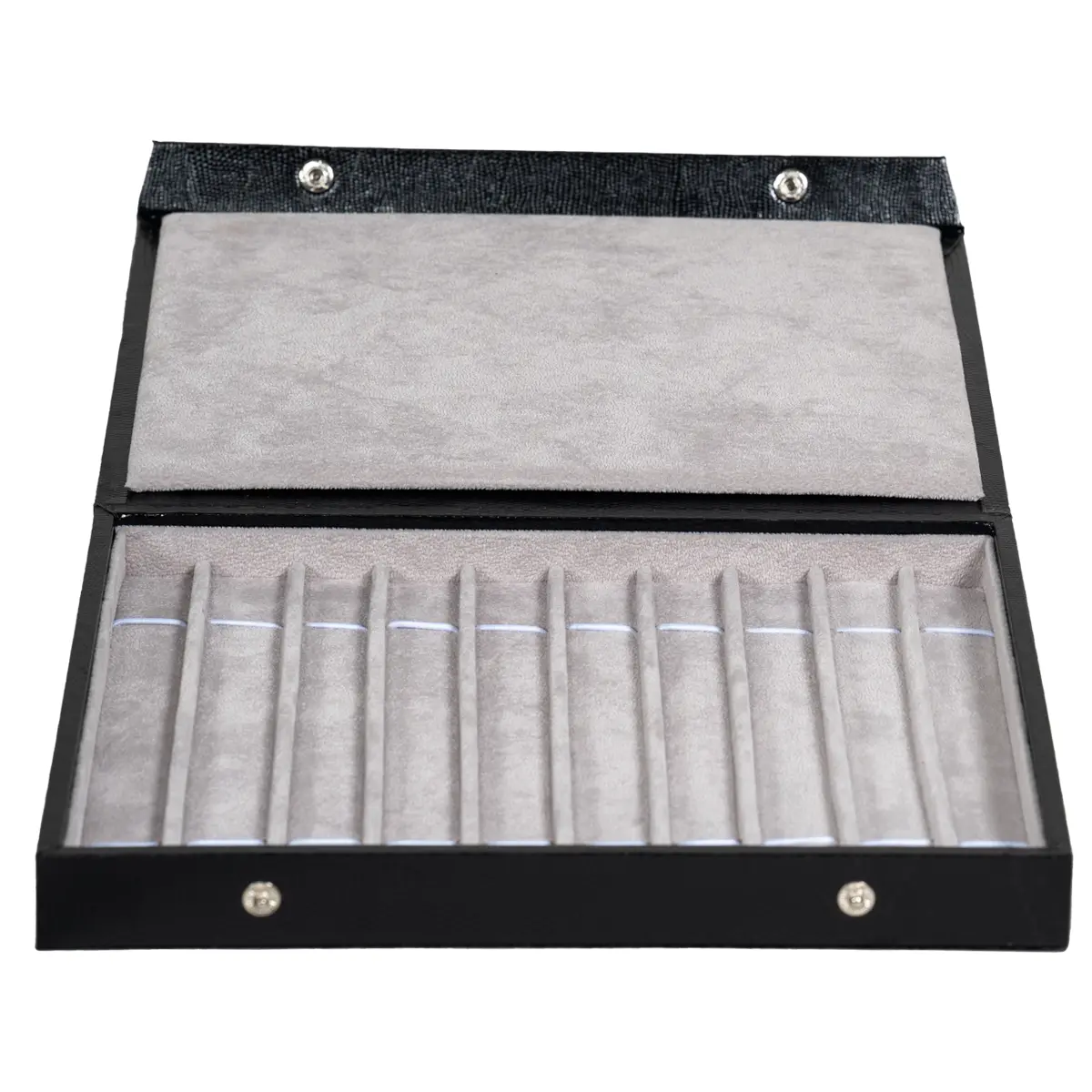 jewellery-storage-box-bracelet-grey-open-front-view-BXBS80GR jewellery storage box bracelet grey open front view