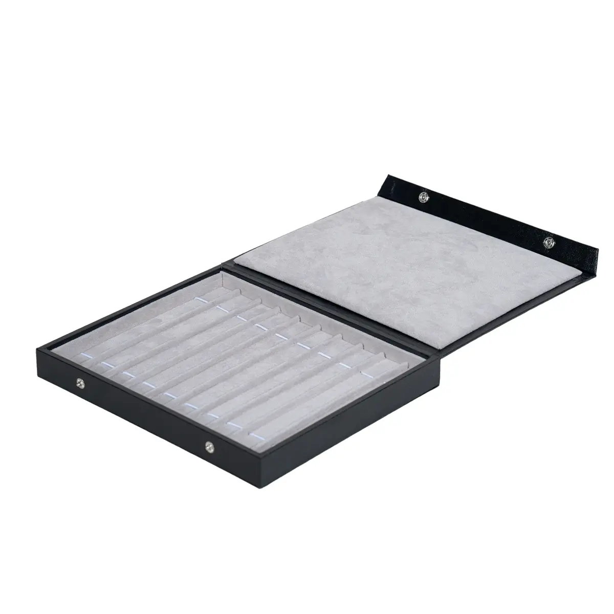 jewellery-storage-box-bracelet-grey-open-side-view-BXBS80GR jewellery storage box bracelet grey open side view